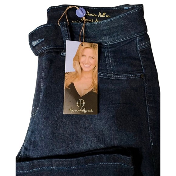 Hot in Hollywood Silky Denim Pull on Vital Stretch Technology Bootcut Petite S - Picture 3 of 8